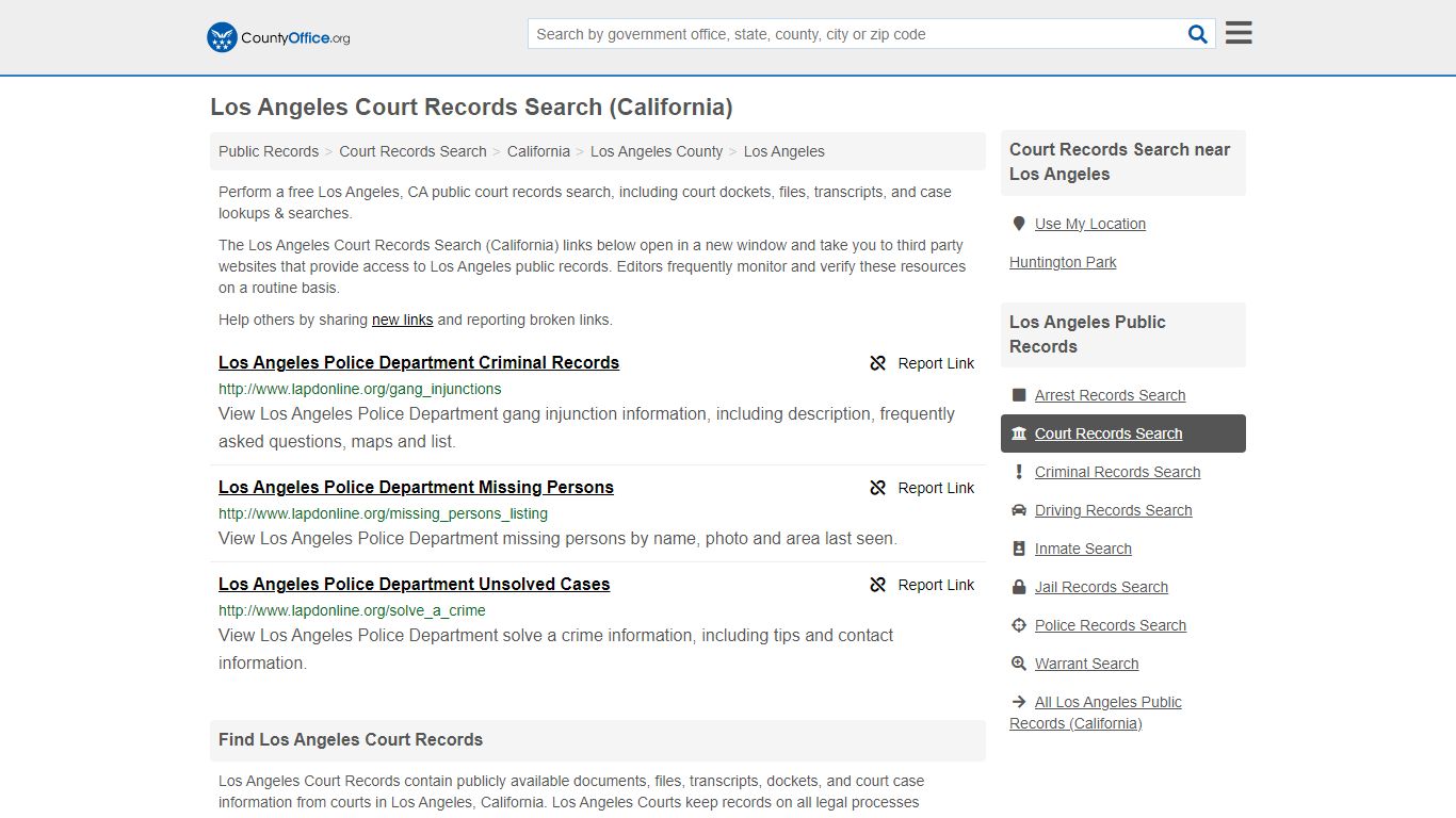 Court Records Search - Los Angeles, CA (Adoptions, Criminal, Child ...